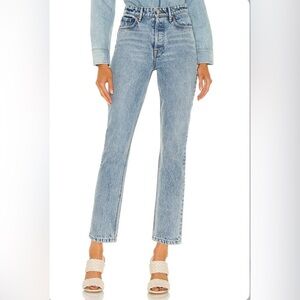 GRLFRND | THE KAROLINA HIGH RISE JEAN STRAIGHT CROP IN LARCHMONT WASH SIZE 25